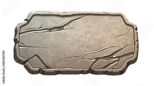 Stone slab with rough cracked surface and irregular edges