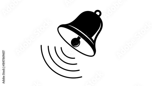 Ringing bell vector icon showing active sound waves for notification system isolated on white background, Vector