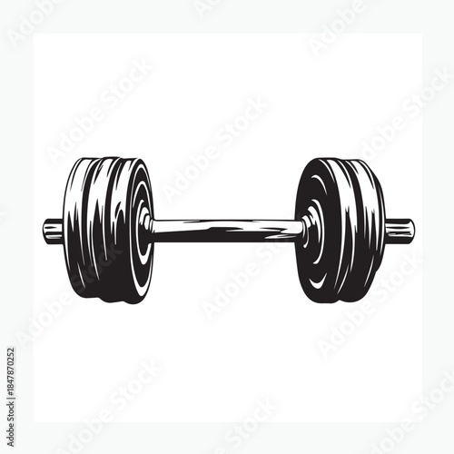 dumbbell on white background