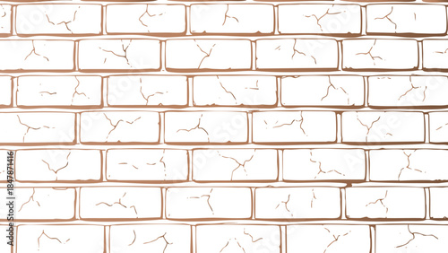 Dark brown and black cracked brick wall texture background with vintage distressed grunge pattern