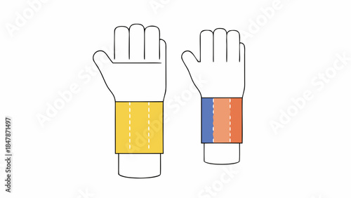 Hands with Colorful Wrist Wraps