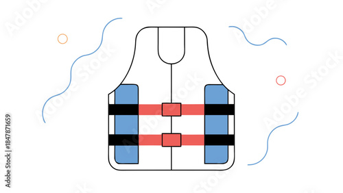 Life vest icon for water safety and sports