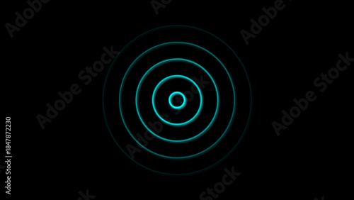 cyan color Technology Radio waves screen illustration . Communications Tower Icon illustration .Technology Radio wave signal icon on a black background.