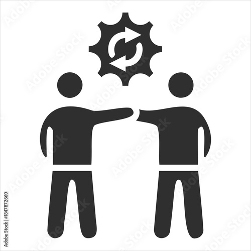 Teamwork Icon Single Vector Collection 
