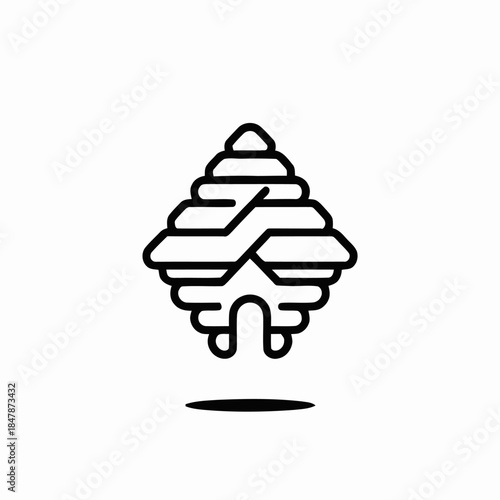 Minimalist Beehive Outline Logo Design with Modern Geometric Style.