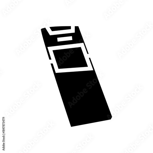 black and white mobile phone glyph icon vector illustration