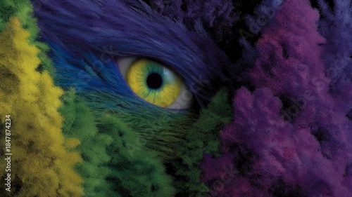 Wallpaper Mural Vibrant Eye Surrounded by Colorful Textures, Nature and Artistic Expression Torontodigital.ca