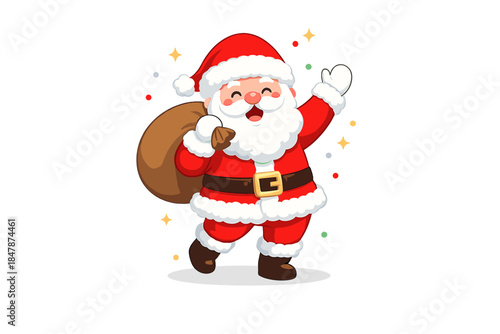 K Santa Claus Animated Christmas Footage | Festive 4K Santa Animation | Jolly Santa Holiday Motion Clip | Colorful Santa Loop | Merry Xmas Santa Character Animation