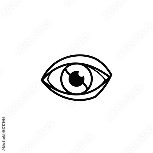 Minimalist eye icon representing vision and perception.