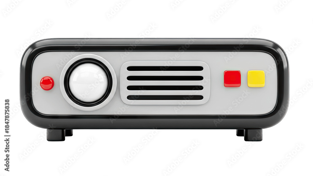 Obraz premium Cartoon Projector Isolated on White Background