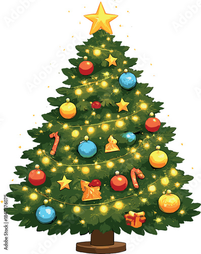 Cozy celebration: a tree decked with holiday cheer