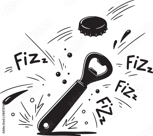 Bottle Opener with Fizzy Bubbles