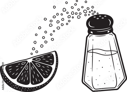 Citrus and Salt Shaker Illustration