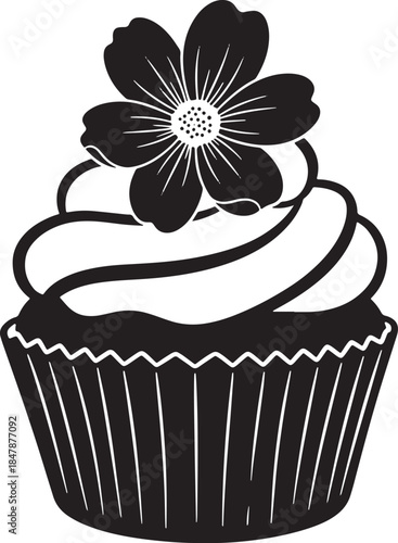 Cupcake with Flower Topping
