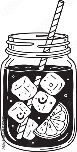 Refreshing Lemonade in Mason Jar