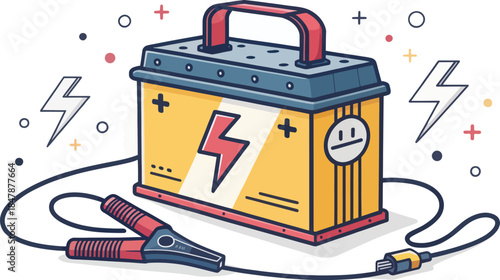 Bold Flat Battery Charger Icon Vector Design