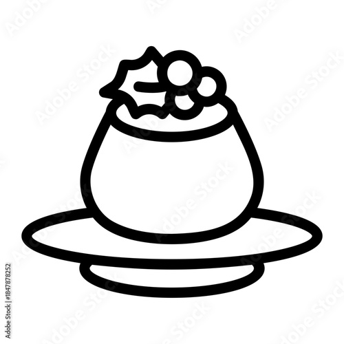 Christmas pudding Line Icon