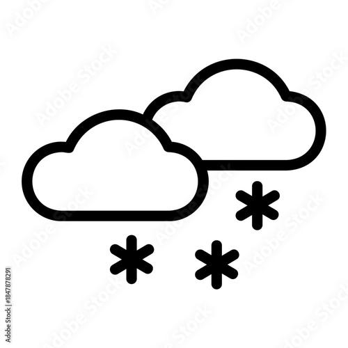 Cloud snow Line Icon