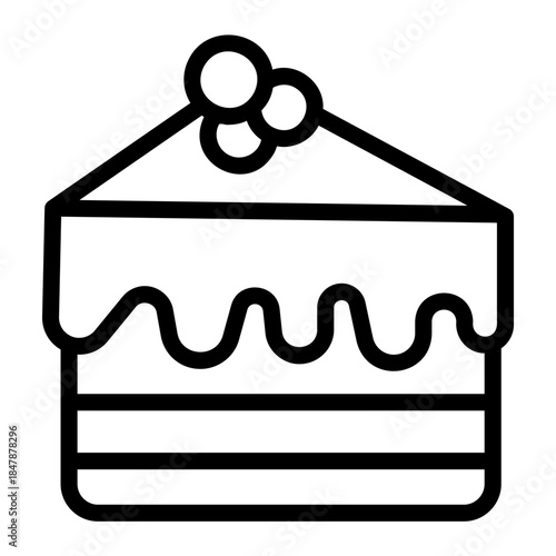 Fruit cake Line Icon