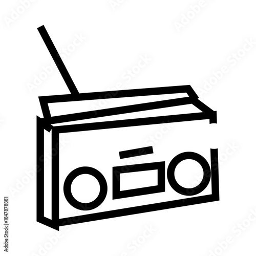 radio outline icon vector illustration
