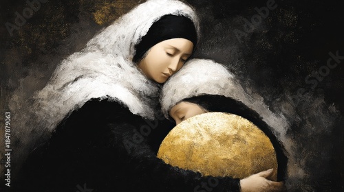 Concept of intergenerational trauma showing emotional scars, family cycles and healing.