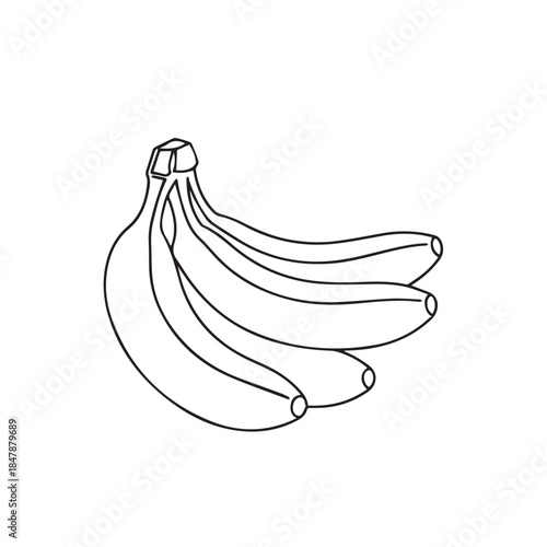 "Banana Bunch Icon – Tropical Banana Fruit Outline Icon"