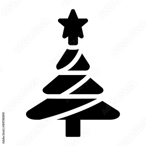 Star christmas tree Solid icon
