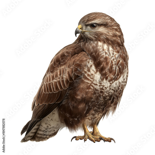 Hawk Perched on a Branch in Natural Pose During Daylight Hours
