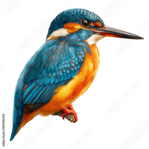 Colorful Kingfisher Perched on a Branch in Nature