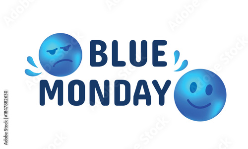 Blue Monday background design. Blue Monday greeting concept banner. Vector illustration