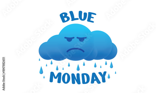 Blue Monday background design. Blue Monday greeting concept banner. Vector illustration