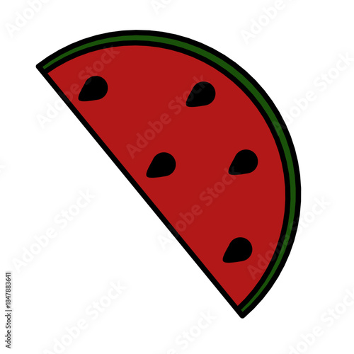 watermelon slice icon on white background