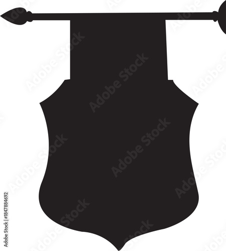 vector illustration of a black and white shield