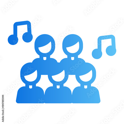 Choir singing Line Gradient Icon