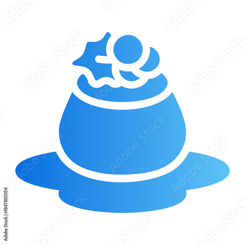 Christmas pudding Line Gradient Icon