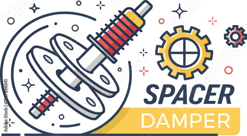 Bold Line Icon of a Spacer Damper Element