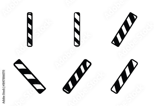 set of food wafer stick silhouette icon vector illustration isolated on white background
