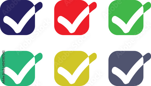 Colorful check mark set design