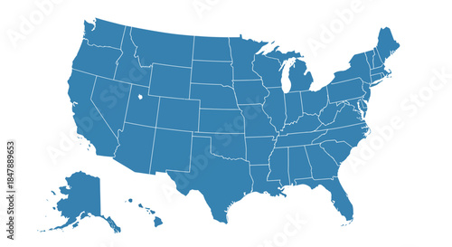 United States of America Map - A Comprehensive Overview of all Fifty States and Alaska