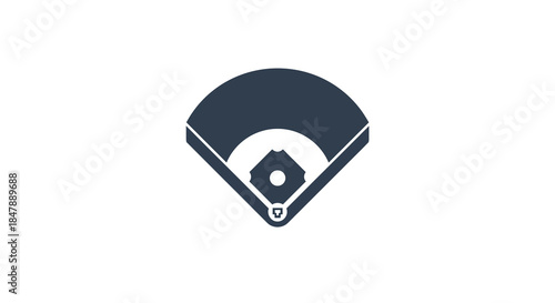 Clean and modern vector graphic depicting a baseball diamond layout, ideal for sports branding, digital media, event invitations, or athletic themes and projects