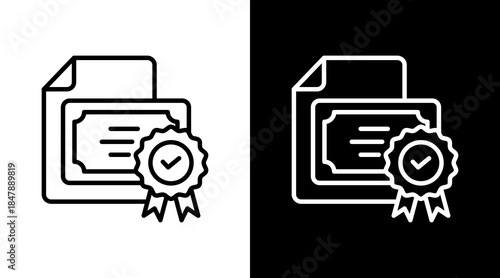 Certified Statement Icon For Design Elements