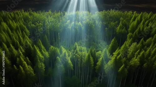 Small green sprouts growing from dark, textured soil background.