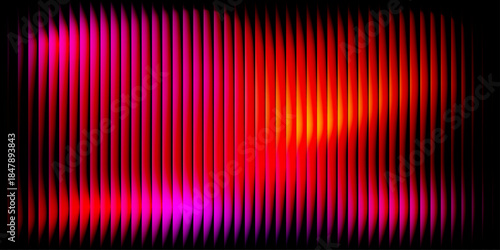 Fractal glass gradient textures. Bright colorful abstract vector background design. Vibrant red and pink glowing lines on dark surface, futuristic abstract texture with radiant gradient.