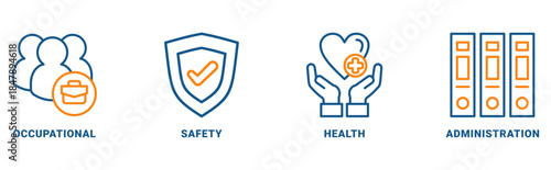 OSHA icon set vector concept with icon of occupational, safety, health, administration