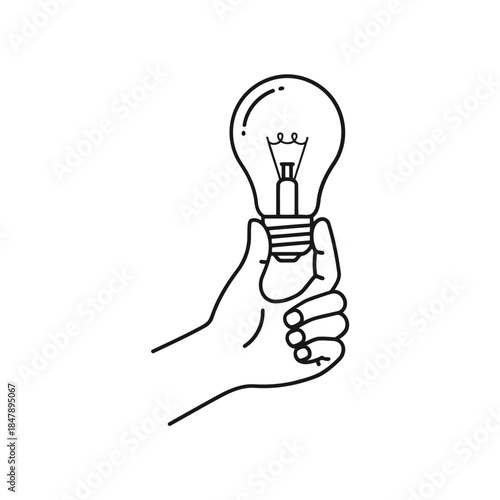 Hand holding a lightbulb symbolizing innovation and creativity