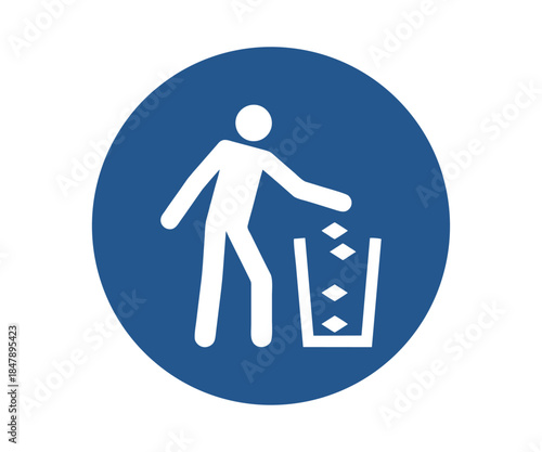 ISO 7010 M030 Use Litter Bin Safety Symbol. Safety Sign Use Bin. Workplace Hygiene Safety Pictogram vector design and illustration.

