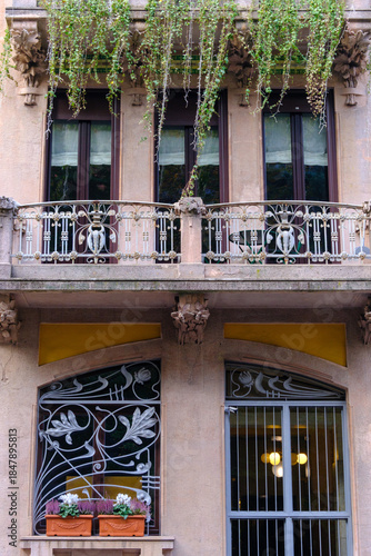 Old residential buildings along Via dei Praga in Milan, Italy