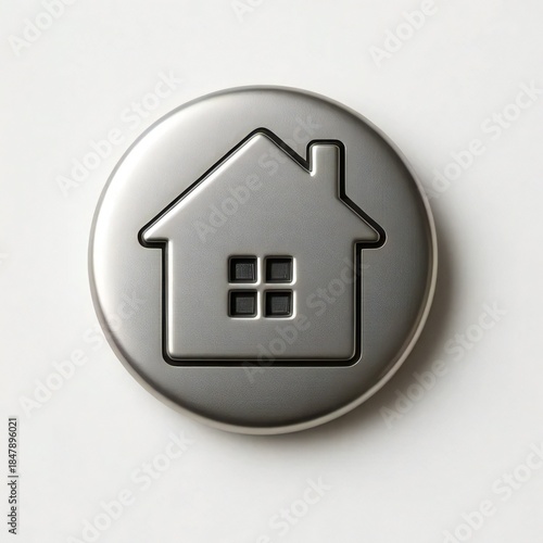 home icon on metal internet button