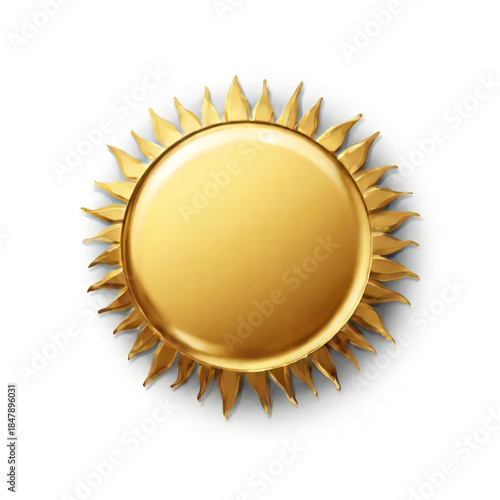 golden medal sun shape button