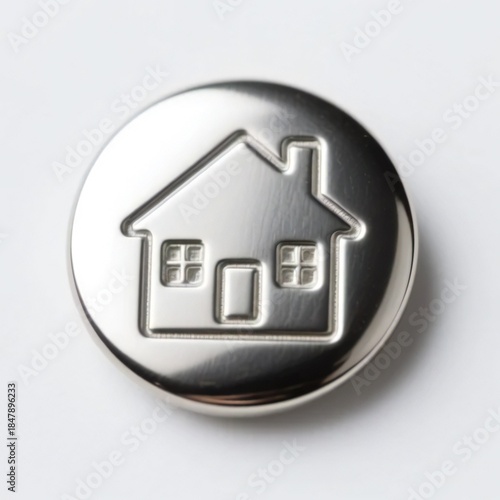 home icon on metal internet button